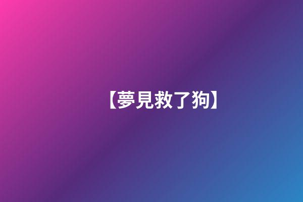 【夢見救了狗】