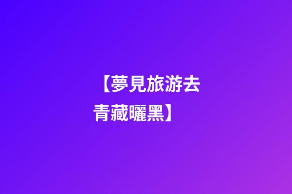 【夢見旅游去青藏曬黑】