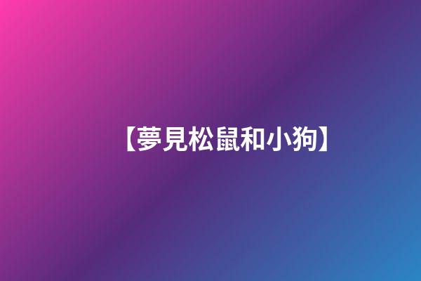 【夢見松鼠和小狗】