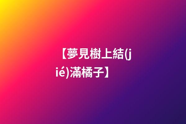 【夢見樹上結(jié)滿橘子】