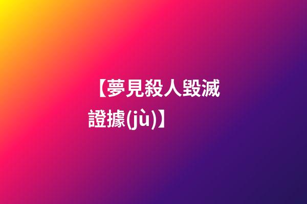 【夢見殺人毀滅證據(jù)】