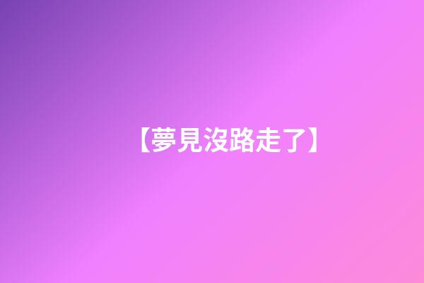 【夢見沒路走了】