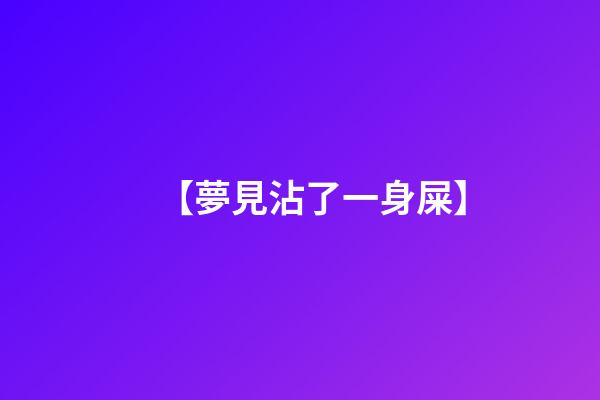 【夢見沾了一身屎】