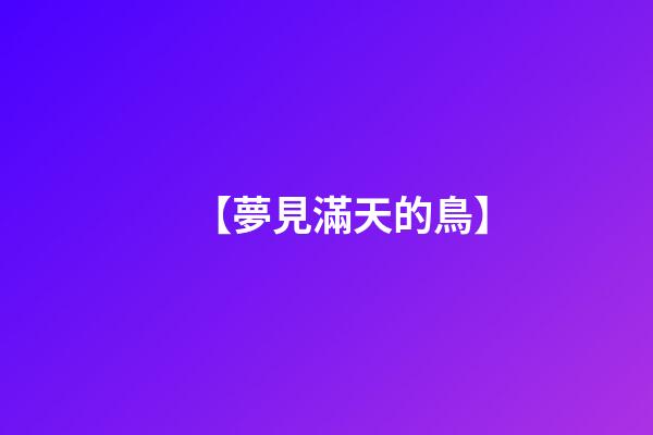 【夢見滿天的鳥】
