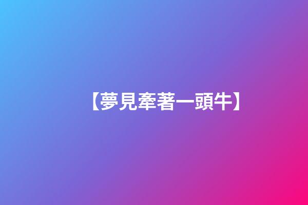 【夢見牽著一頭牛】