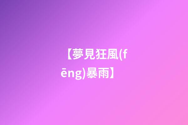 【夢見狂風(fēng)暴雨】