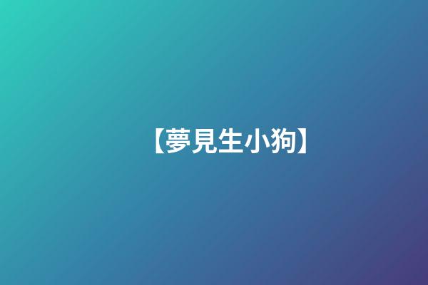 【夢見生小狗】
