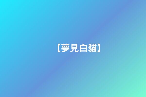 【夢見白貓】