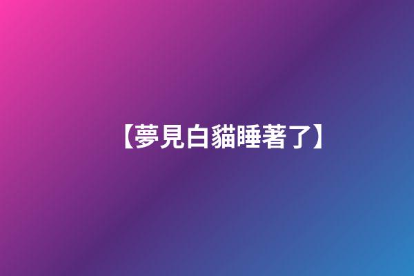 【夢見白貓睡著了】