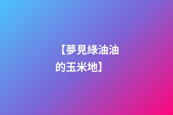 【夢見綠油油的玉米地】