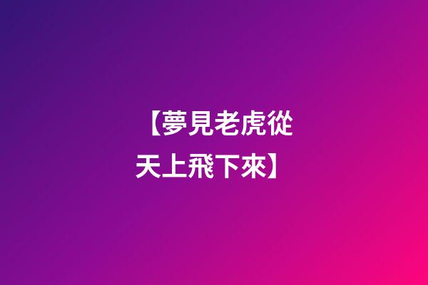 【夢見老虎從天上飛下來】