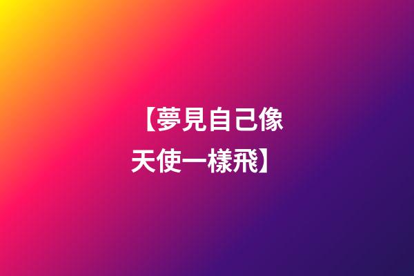 【夢見自己像天使一樣飛】