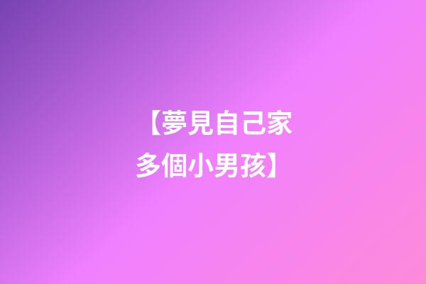 【夢見自己家多個小男孩】
