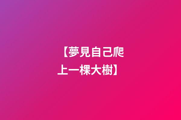 【夢見自己爬上一棵大樹】