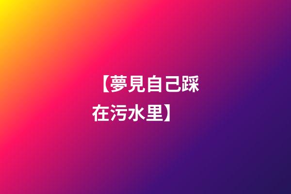 【夢見自己踩在污水里】