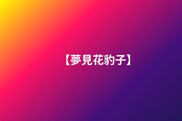 【夢見花豹子】