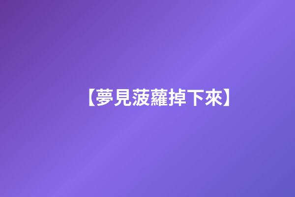 【夢見菠蘿掉下來】