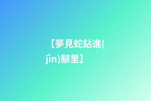 【夢見蛇鉆進(jìn)腳里】