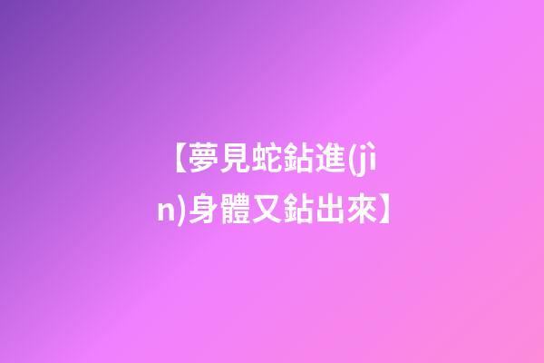 【夢見蛇鉆進(jìn)身體又鉆出來】