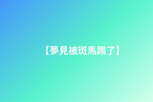 【夢見被斑馬踢了】