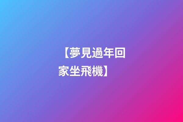 【夢見過年回家坐飛機】