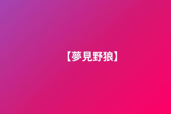 【夢見野狼】