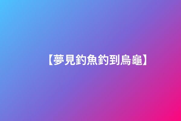 【夢見釣魚釣到烏龜】