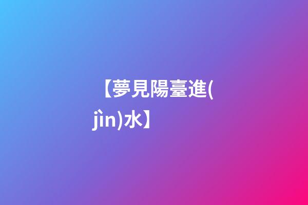 【夢見陽臺進(jìn)水】