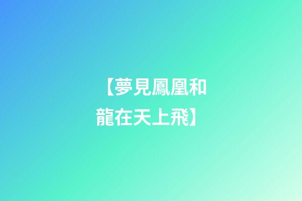 【夢見鳳凰和龍在天上飛】