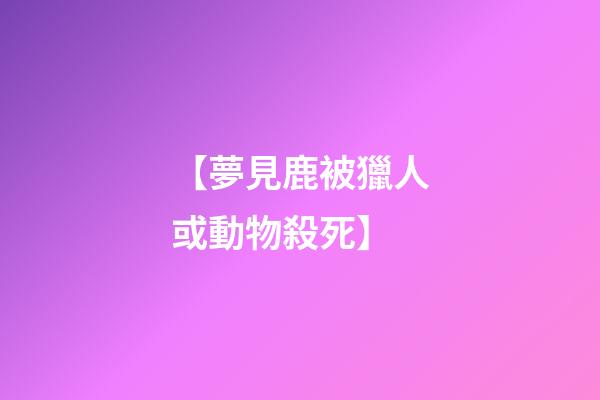【夢見鹿被獵人或動物殺死】