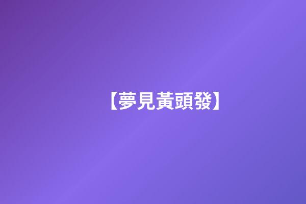 【夢見黃頭發】