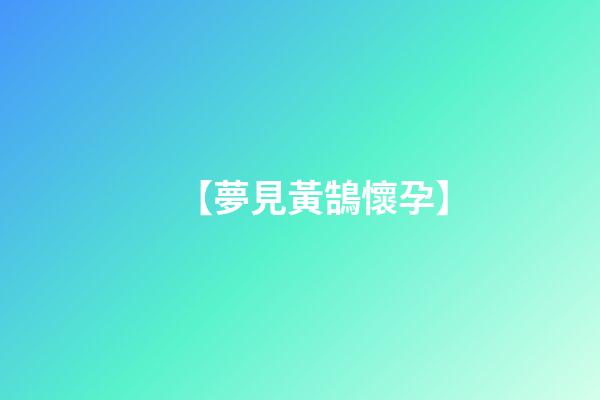 【夢見黃鵠懷孕】