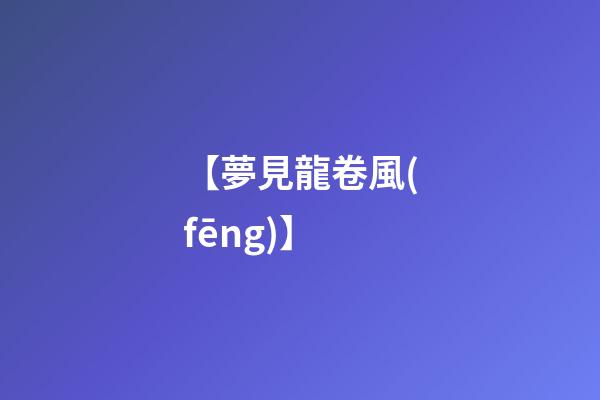 【夢見龍卷風(fēng)】