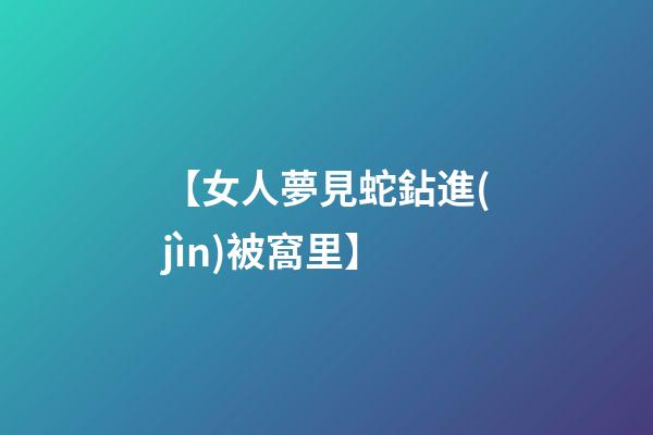 【女人夢見蛇鉆進(jìn)被窩里】