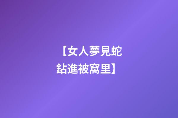 【女人夢見蛇鉆進被窩里】