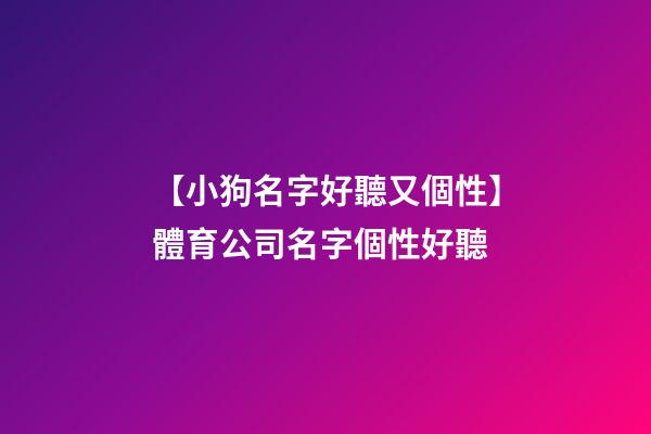 【小狗名字好聽又個性】體育公司名字個性好聽-第1張-公司起名-玄機派