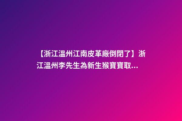 【浙江溫州江南皮革廠倒閉了】浙江溫州李先生為新生猴寶寶取名時尚型套餐-第1張-公司起名-玄機派