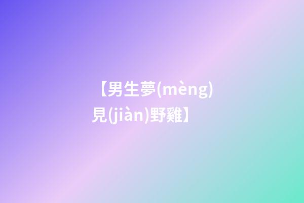 【男生夢(mèng)見(jiàn)野雞】