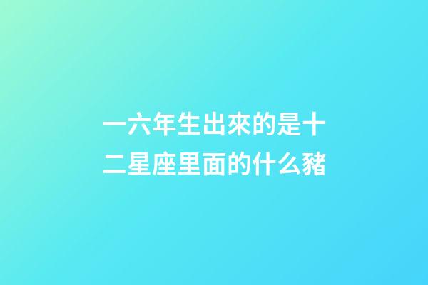 一六年生出來的是十二星座里面的什么豬-第1張-星座運勢-玄機派