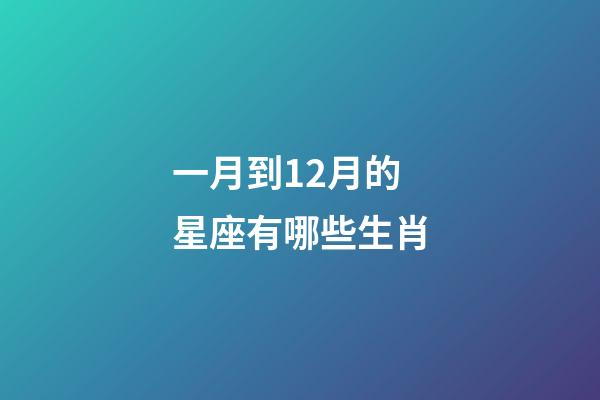 一月到12月的星座有哪些生肖-第1張-星座運勢-玄機派