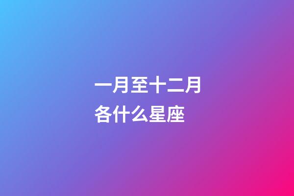 一月至十二月各什么星座-第1張-星座運勢-玄機派