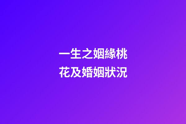 一生之姻緣桃花及婚姻狀況