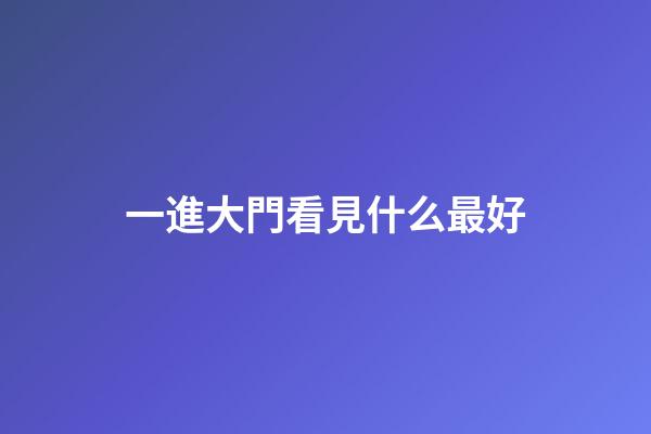 一進大門看見什么最好