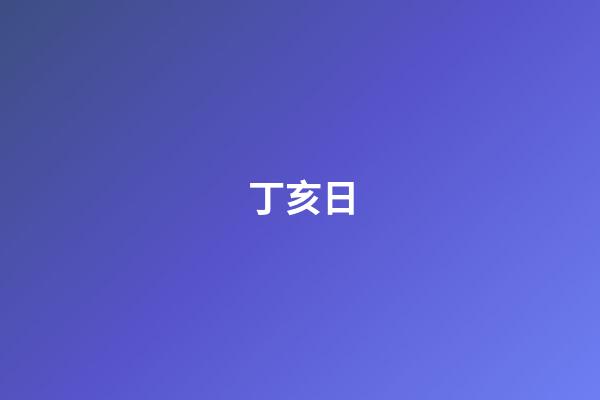丁亥日