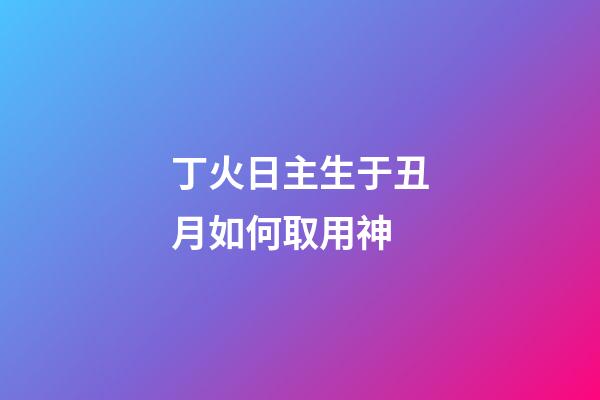 丁火日主生于丑月如何取用神?