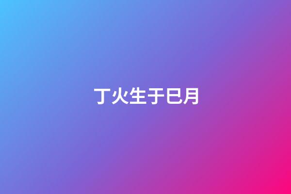 丁火生于巳月