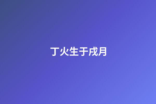 丁火生于戌月