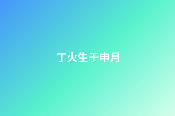 丁火生于申月