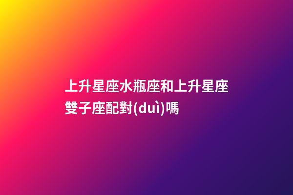 上升星座水瓶座和上升星座雙子座配對(duì)嗎-第1張-星座運(yùn)勢-玄機(jī)派