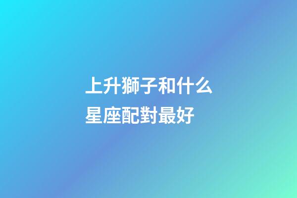 上升獅子和什么星座配對最好-第1張-星座運勢-玄機派